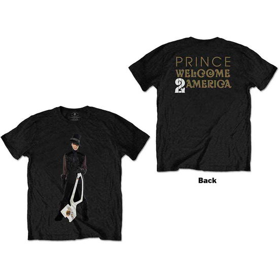 Prince Unisex T-Shirt: W2A White Guitar (Back Print) - Prince - Koopwaar -  - 5056561006758 - 