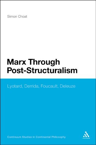Cover for Choat, Dr Simon (Kingston University, UK) · Marx Through Post-Structuralism: Lyotard, Derrida, Foucault, Deleuze - Continuum Studies in Continental Philosophy (Hardcover Book) (2010)