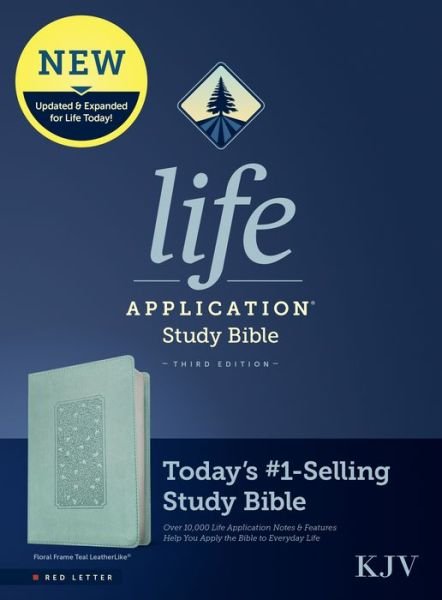Cover for Tyndale · KJV Life Application Study Bible, Third Edition, Floral (Leather Book) (2021)