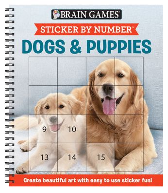 Cover for Publications International Ltd · Brain Games - Sticker by Number: Dogs &amp; Puppies (Easy - Square Stickers) (Spiralbuch) (2020)