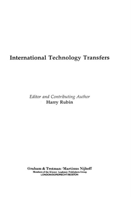 Harry Rubin · International Technology Transfers (Hardcover Book) (1995)