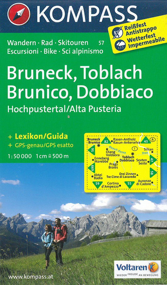 Kompass Wanderkarte: Bruneck / Toblach, Brunico / Dobbiaco - Mair-Dumont / Kompass - Books - Kompass - 9783850266758 - May 31, 2012