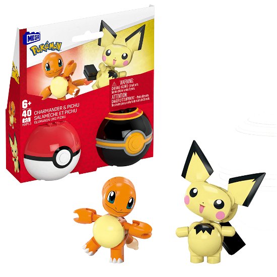 Mega Pokemon Pokeball 2 Pack Charmander & Pichu - Mega Bloks Pokemon - Merchandise -  - 0194735235759 - 30. mai 2024