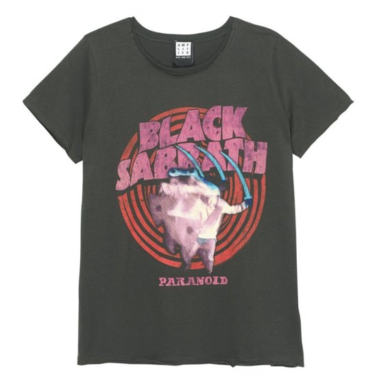 Black Sabbath Paranoid Amplified Vintage Charcoal Large Ladies T Shirt - Black Sabbath - Produtos - AMPLIFIED - 5054488375759 - 5 de maio de 2022