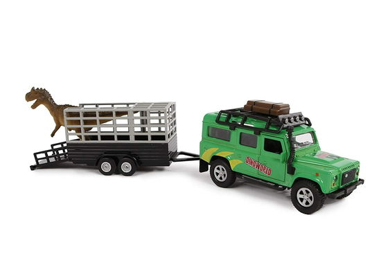 Cover for Kids Globe · Auto pb Kids Globe Land Rover met dino-trailer: 29 cm (520178) (Leksaker)