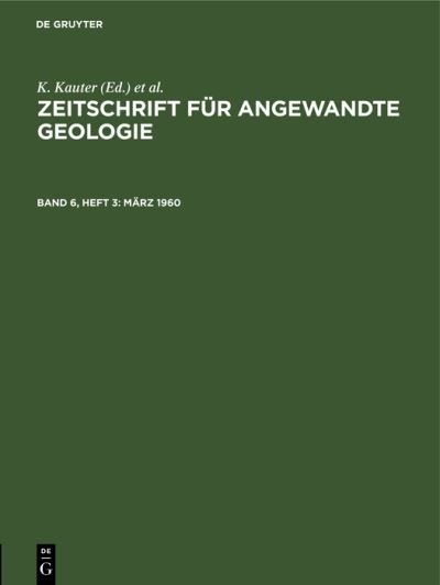 Cover for Zentrales Geologisches Zentrales Geologisches Institut · März 1960 (Book) (1961)