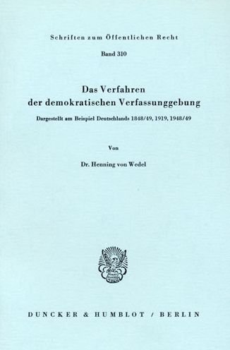Cover for Wedel · Das Verfahren der demokratischen (Bog) (1976)