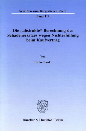 Cover for Bardo · Die &quot;abstrakte&quot; Berechnung des Sc (Book) (1989)