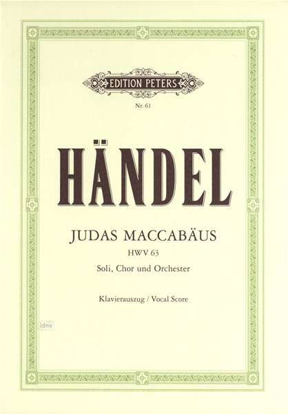 Cover for Handel · Judas Maccabeus (Partituren) (2001)