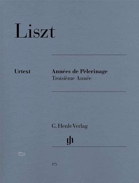 Cover for Liszt · Annees de Peleri.,Troisieme.HN175 (Bok) (2018)