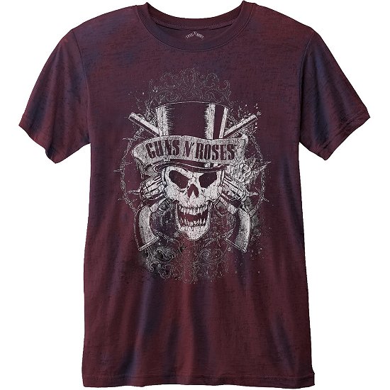 Cover for Guns N' Roses · Guns N' Roses Unisex T-Shirt: Faded Skull (Burnout) (T-shirt) [size M] [Blue, Red - Unisex edition]