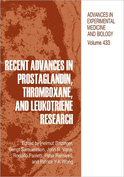 Cover for H Sinzinger · Recent Advances in Prostaglandin, Thromboxane, and Leukotriene Research - Advances in Experimental Medicine and Biology (Hardcover Book) [1997 edition] (1998)