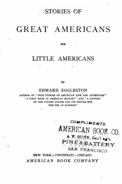 Cover for Deceased Edward Eggleston · Stories of Great Americans for Little Americans, Second Reader Grade (Pocketbok) (2016)