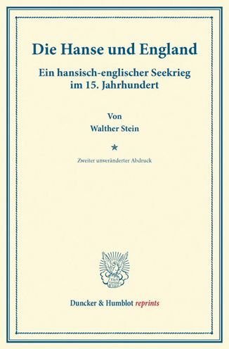 Cover for Stein · Die Hanse und England. (Bok) (2013)