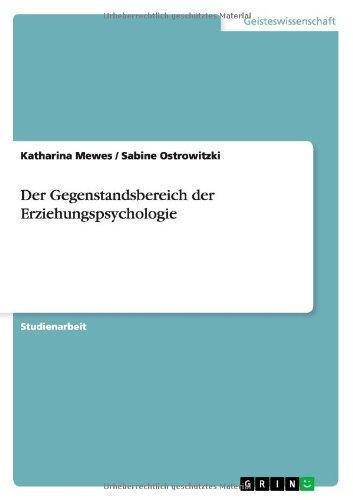 Cover for Mewes · Der Gegenstandsbereich der Erzieh (Book) [German edition] (2011)