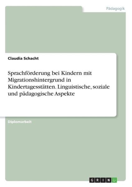 Cover for Schacht · Sprachförderung bei Kindern mit (Book)