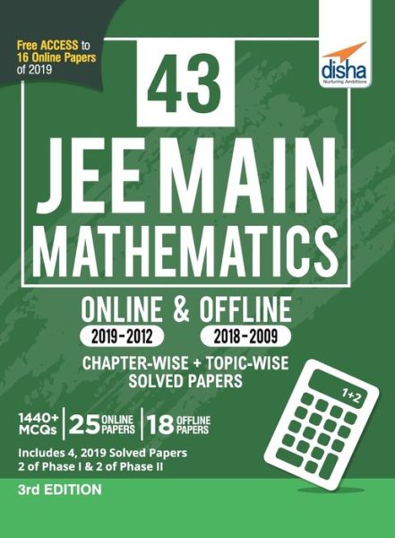 Cover for Disha Experts · 43 JEE Main Mathematics Online (2019-2012) &amp; Offline (2018-2002) Chapter-wise + Topic-wise Solved Papers 3rd Edition (Taschenbuch) (2019)