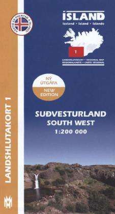 Cover for South West Iceland Map 1: 200 000: Regional map 1 (Map) (2017)