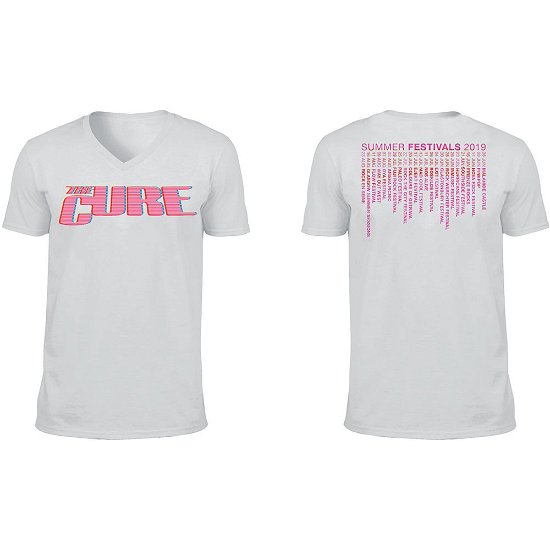 Cover for The Cure · The Cure Unisex T-Shirt: Neon Logo (Back Print) (Ex-Tour) (T-shirt) [size S] [White - Unisex edition]
