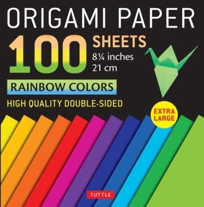 Origami Paper 100 sheets Rainbow Colors 8 1/4" (21 cm): Extra Large Double-Sided Origami Sheets Printed with 12 Different Color Combinations (Instructions for 5 Projects Included) - Tuttle Studio - Książki - Tuttle Publishing - 9780804855761 - 4 października 2022