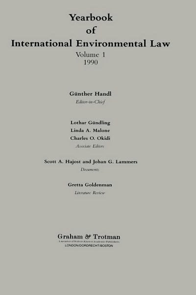 Gunther Handl · Yearbook of International Environmental Law (Hardcover bog) (1995)