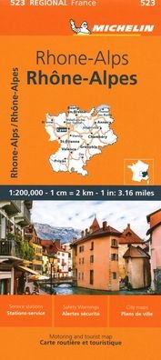 Rhone-Alps - Michelin Regional Map 523 - Michelin - Livros - Michelin Editions des Voyages - 9782067258761 - 19 de janeiro de 2023