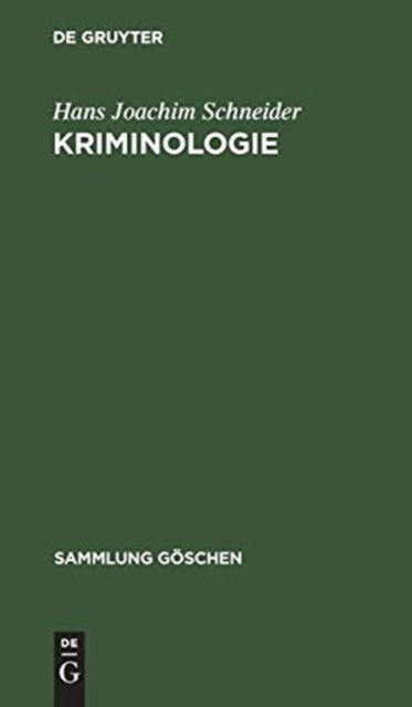 Cover for Hans Joachim Schneider · Kriminologie (Book) (1974)