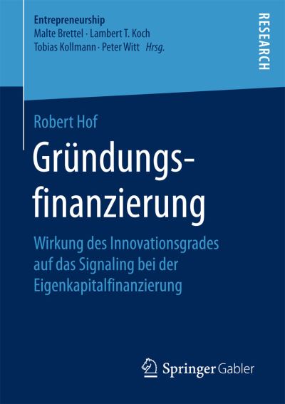 Cover for Hof · Gründungsfinanzierung (Book) (2016)