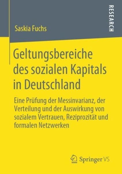 Cover for Fuchs · Geltungsbereiche des sozialen Kap (Bog) (2019)