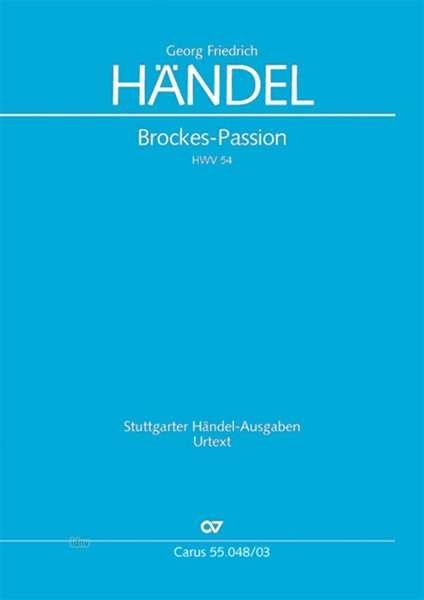 Cover for Handel · Brockes-Passion,KA.CV55.048/03 (Bog)