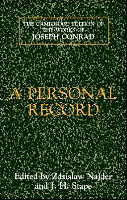 Cover for Joseph Conrad · A Personal Record - The Cambridge Edition of the Works of Joseph Conrad (Hardcover bog) (2008)