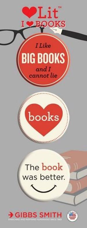 I Love Books 3 Badge Set - LoveLit Button Assortment - Gibbs Smith - Other - Gibbs M. Smith Inc - 9781423649762 - October 7, 2018