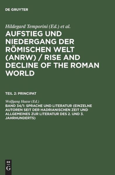 Cover for Hildegard Temporini · Aufstieg u.Nieder.röm.Welt.Abt.2/34/1 (Book) (1993)