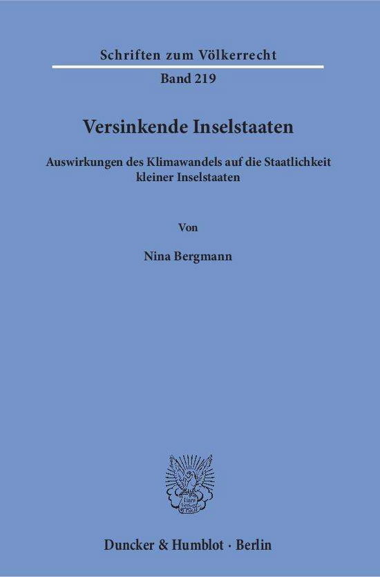 Cover for Bergmann · Versinkende Inselstaaten (Book) (2016)