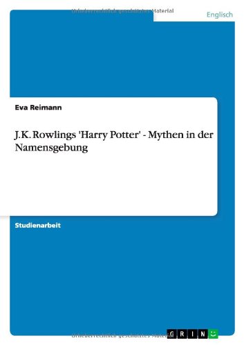 Cover for Reimann · J.K. Rowlings 'Harry Potter' - (Book) [German edition] (2010)