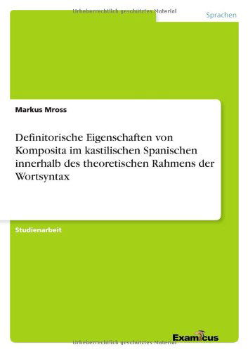 Cover for Mross · Definitorische Eigenschaften von (Book) [German edition] (2012)
