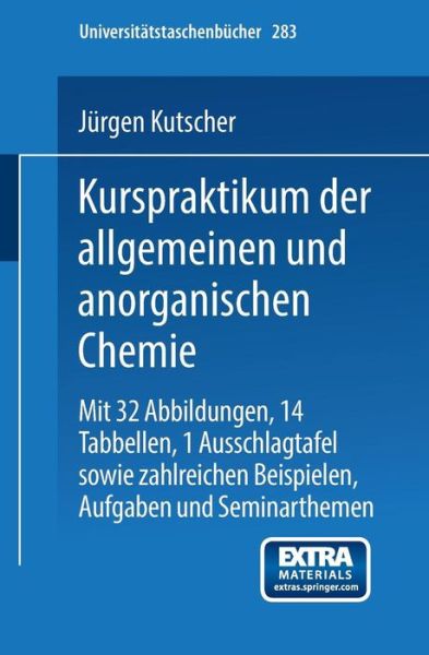 Cover for Armin Schneider · Kurspraktikum Der Allgemeinen Und Anorganischen Chemie - Universitatstaschenbucher (Paperback Book) (1974)