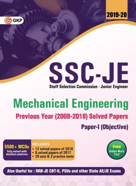 Cover for Gkp · SSC JE Mechanical Engineering for Junior Engineers Previous Year Solved Papers (2008-18), 2018-19 for Paper I (Taschenbuch) (2019)