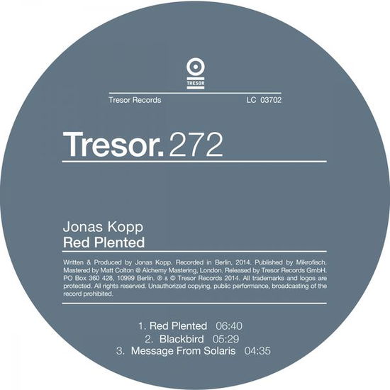 Red Plented - Jonas Kopp - Music - TRESOR - 0666017282763 - October 30, 2014