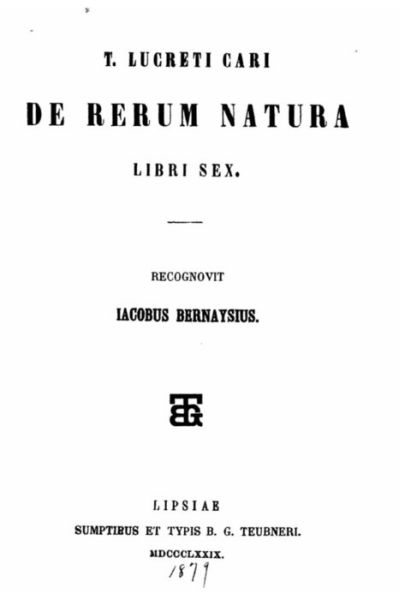 Cover for Titus Lucretius Carus · De Rerum Natura Libri Sex (Pocketbok) (2016)