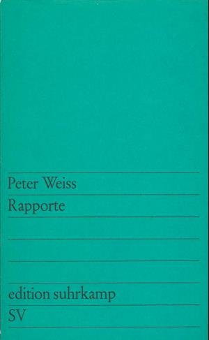 Cover for Peter Weiss · Edit.Suhrk.0276 Weiss.Rapporte.1 (Buch)