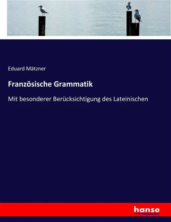 Französische Grammatik - Mätzner - Livros -  - 9783743650763 - 12 de janeiro de 2017