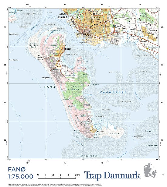 Cover for Trap Danmark · Trap Danmark: Falset kort over Fanø (Landkart) [1. utgave] (2021)