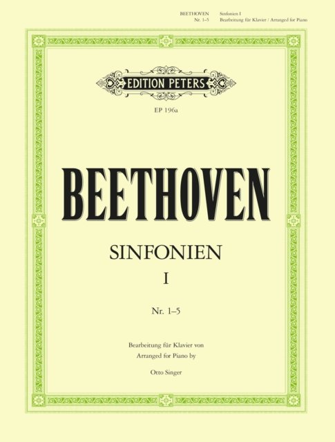 Cover for Symphonies Vol. 1, Nos. 1-5 arranged for piano (Sheet music) (2001)