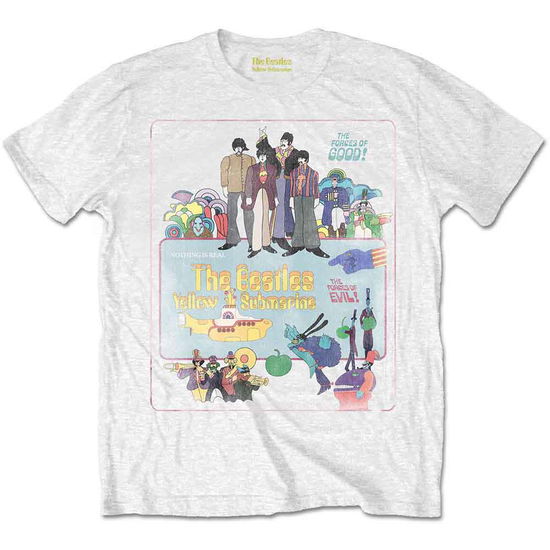 Cover for The Beatles · The Beatles Unisex T-Shirt: Yellow Submarine Vintage Movie Poster (T-shirt) [size S] [White - Unisex edition] (2023)