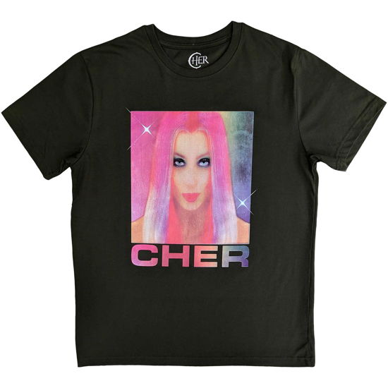 Cover for Cher · Cher Unisex T-Shirt: Pink Hair (Green) (T-shirt) [size S] (2023)