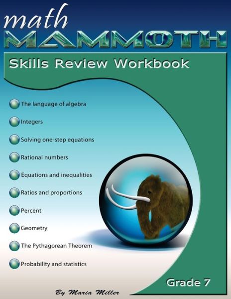 Cover for Taina M Miller · Math Mammoth Grade 7 Skills Review Workbook (Paperback Book) (2020)