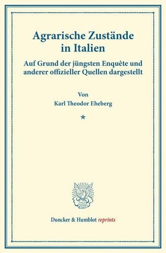Cover for Eheberg · Agrarische Zustände in Italien. (Bok) (2014)