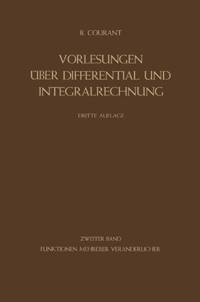 Cover for Courant, Richard (New York University) · Funktionen Mehrerer Veranderlicher (Paperback Book) [3rd 3. Aufl. 1955. Softcover Reprint of the Origin edition] (1955)