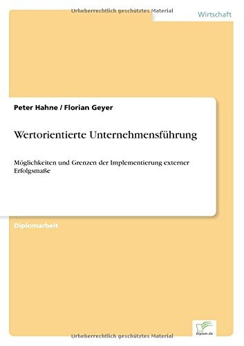 Cover for Peter Hahne · Wertorientierte Unternehmensfuhrung: Moeglichkeiten und Grenzen der Implementierung externer Erfolgsmasse (Paperback Book) [German edition] (2002)